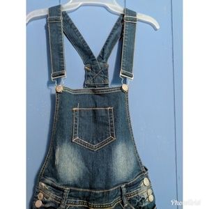 Denim skinny jean overalls